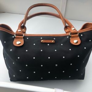 Kate Spade Bag Black/White Polka Dots Leather Trim